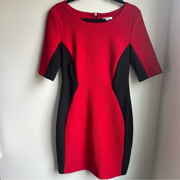 Bisou Bisou Red and Black Bodycon Mini Dress - Size 12 - Picture 3 of 11